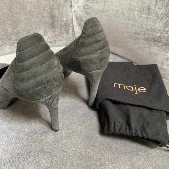 Maje grey suede pump heels size 37 US 7 like new - Picture 2 of 4